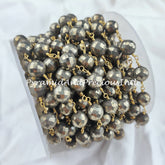 Pyrite Rosary Chain, Religious Chain for Fashion Jewelry, 7.5-8mm Faceted Pyrite Rosary Chain, Gold Rosary Chain – SELLING BY FOOT